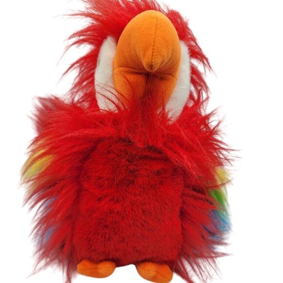 Red Parrot Macaw Bird Plush 14" - Picture 3 of 5
